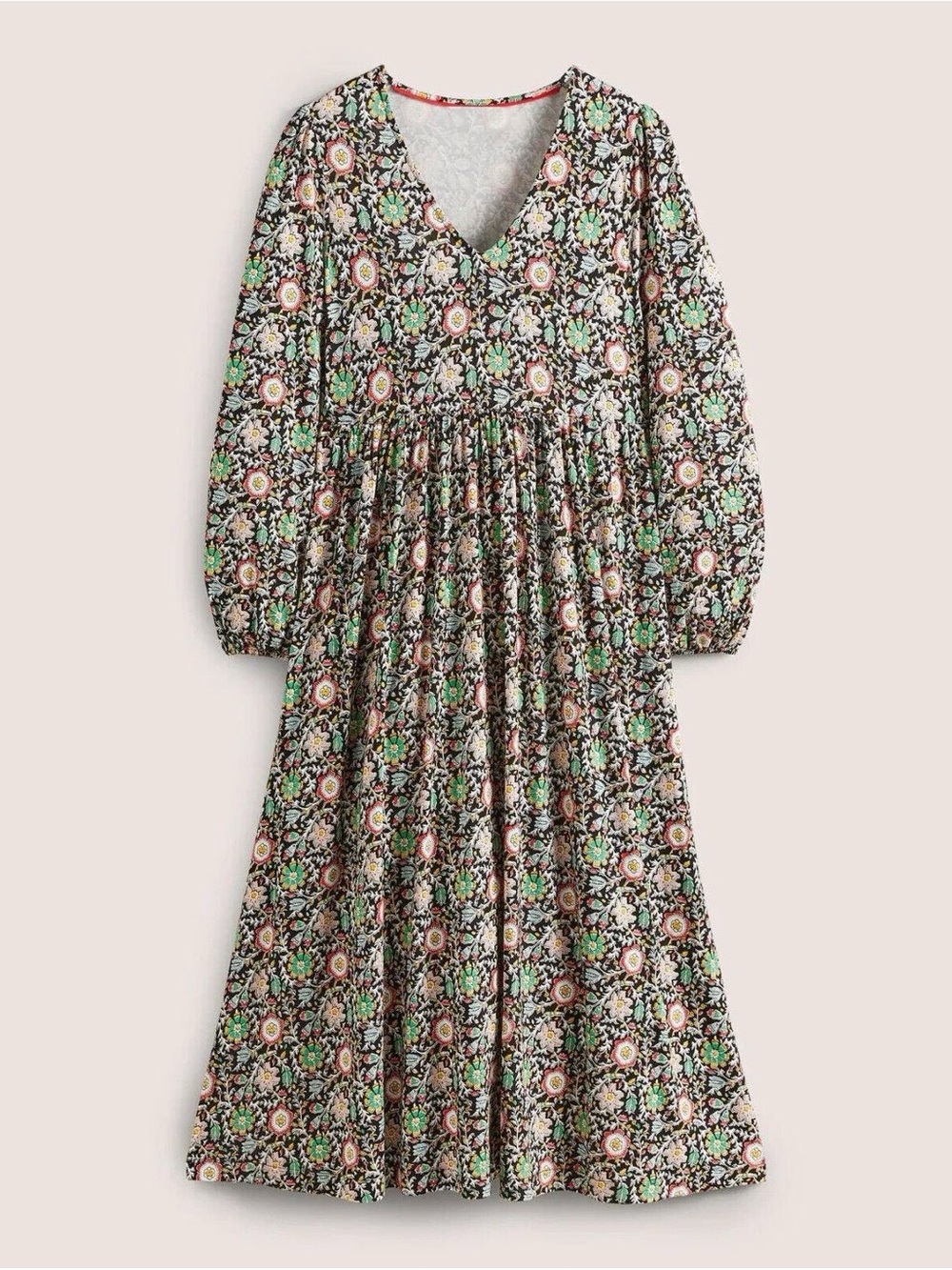 Boden NWT Long Sleeve Jersey Midi Dress in Enchanting Twig Size 20 22